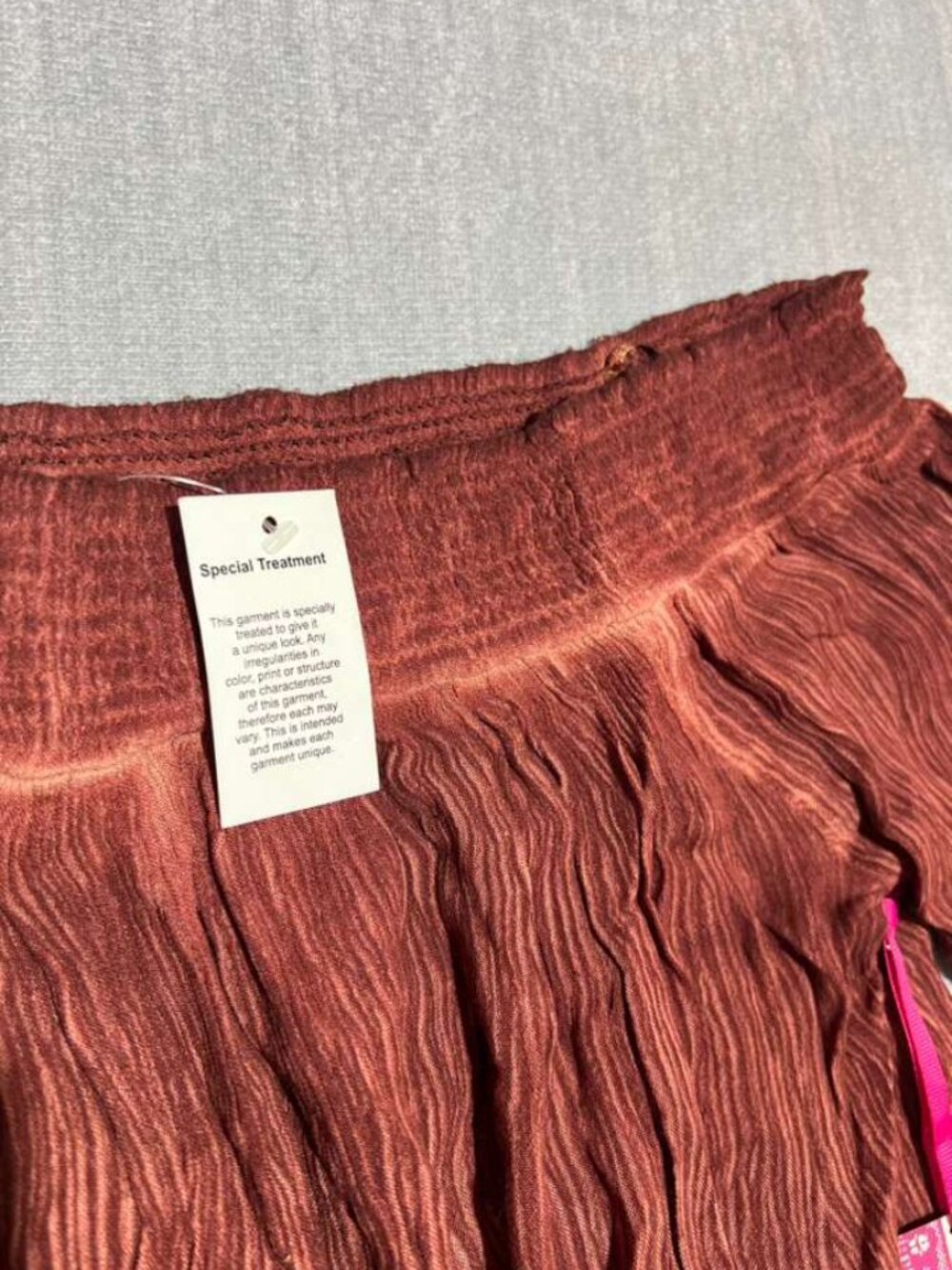 Pinky Boho Off Shoulder Rust Textured Bell Sleeve Blouse L NWT - Picture 7 of 9